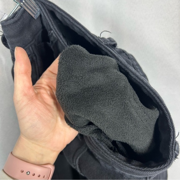 Evis Jeans | Fleece Lined High Rise Black Straight Leg Jeans Women’s Size Medium - Picture 8 of 12